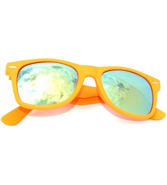 Wayfarer Classic Vintage Style Sunglasses Orange Matte Frame Mirror Lens - CS11NJ199KB $19.02