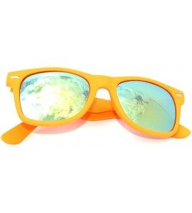 Wayfarer Classic Vintage Style Sunglasses Orange Matte Frame Mirror Lens - CS11NJ199KB $19.02