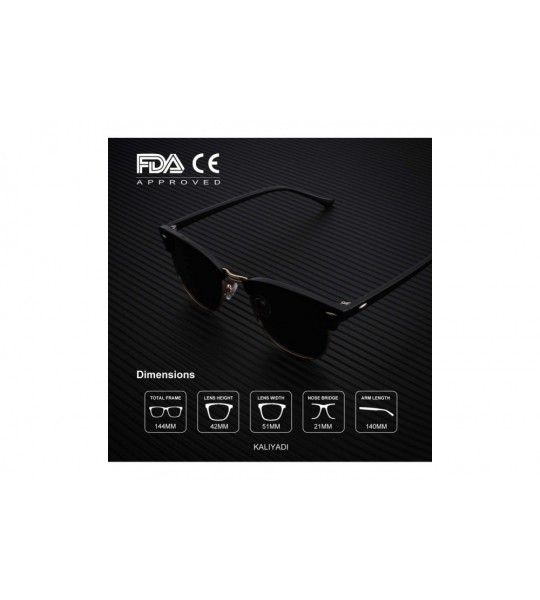 Round Polarized Sunglasses for Men and Women Semi-Rimless Frame Driving Sun glasses 100% UV Blocking - C318NX572W8 $28.88