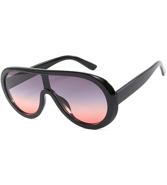 Oversized Futuristic Oversize Sunglasses Mirrored Fashion - Pink&gray - CZ18SYIKKSR $23.78