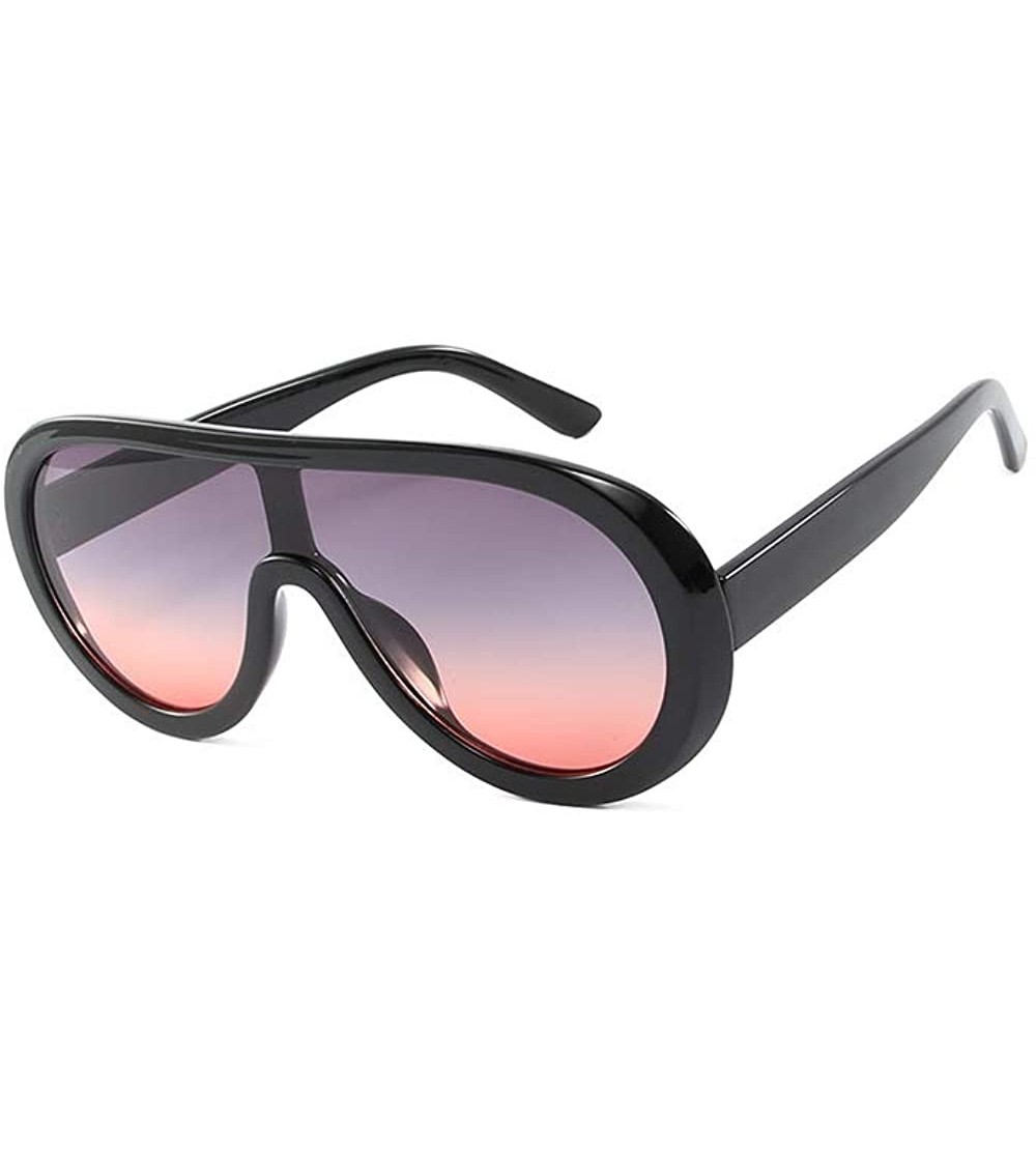 Oversized Futuristic Oversize Sunglasses Mirrored Fashion - Pink&gray - CZ18SYIKKSR $23.78