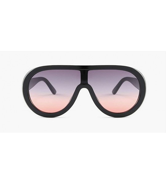 Oversized Futuristic Oversize Sunglasses Mirrored Fashion - Pink&gray - CZ18SYIKKSR $23.78