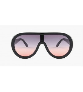 Oversized Futuristic Oversize Sunglasses Mirrored Fashion - Pink&gray - CZ18SYIKKSR $23.78