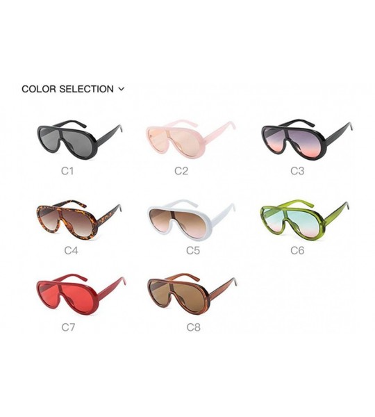 Oversized Futuristic Oversize Sunglasses Mirrored Fashion - Pink&gray - CZ18SYIKKSR $23.78