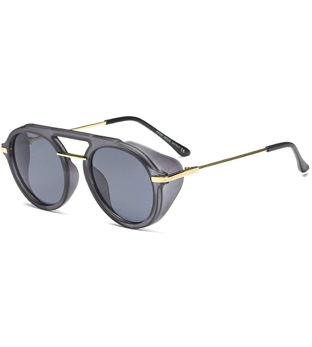 Round New Unisex punk Sunglasses Luxury Brand Designer round eyeglasses Vintage Punk Glasses Gradient Shades - C618LMT6I84 $2...