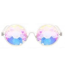 Oversized Round Kaleido Glasses Rave Festival Men Women Er Holographic Female Male Sunglasses Retro - Pink - CB199C754OA $39.65