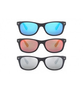 Oversized Polarized Sunglasses Men and Women 3 Pack - 3 Pairs - 55 Eye Size Matte Black Frame Mixed - CG11R8GWVSP $18.60