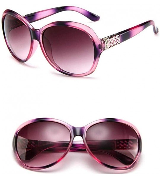 Aviator 2019 Classic Oversized Sunglasses Women Brand Designer Ladies Sun Purple - Purple - C718XQY23YZ $17.12