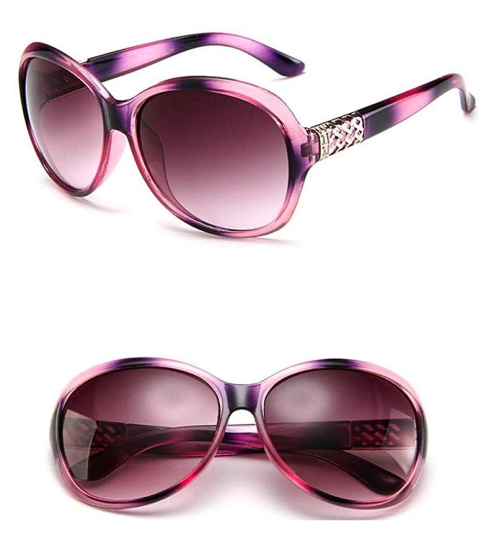 Aviator 2019 Classic Oversized Sunglasses Women Brand Designer Ladies Sun Purple - Purple - C718XQY23YZ $17.12