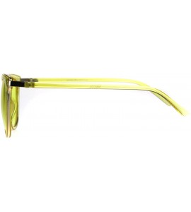 Rectangular Retro Pop Color Double Horn Rim Womens Sunglasses - Yellow - C318C7IKODK $18.98