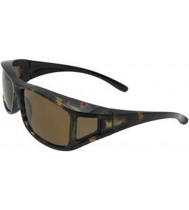 Wrap Polarized Fit Over Sunglasses Worn Over Prescription Glasses F11 - Marble Tortoise-brown Lens - CQ187O5DHE5 $31.85