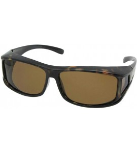 Wrap Polarized Fit Over Sunglasses Worn Over Prescription Glasses F11 - Marble Tortoise-brown Lens - CQ187O5DHE5 $31.85