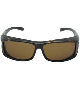 Wrap Polarized Fit Over Sunglasses Worn Over Prescription Glasses F11 - Marble Tortoise-brown Lens - CQ187O5DHE5 $31.85