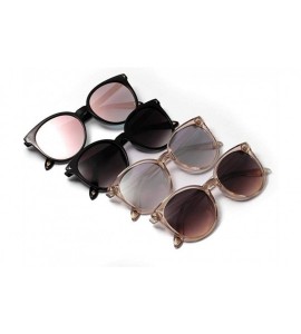 Cat Eye 90s Round Sunglasses Women Cat Eyes Sun Glasses Ladies Vintage Black C1 Multi - C3 - C918XGGTGSM $17.77