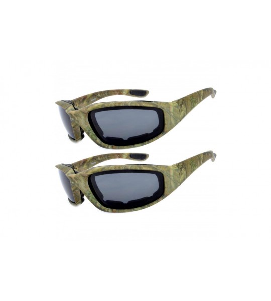 Goggle Motorcycle Polarized Padded Foam Glasses Smoke Lens Black Camo Frame - Mp_polarized_2p_camo1 - CV185DOU6NZ $38.75