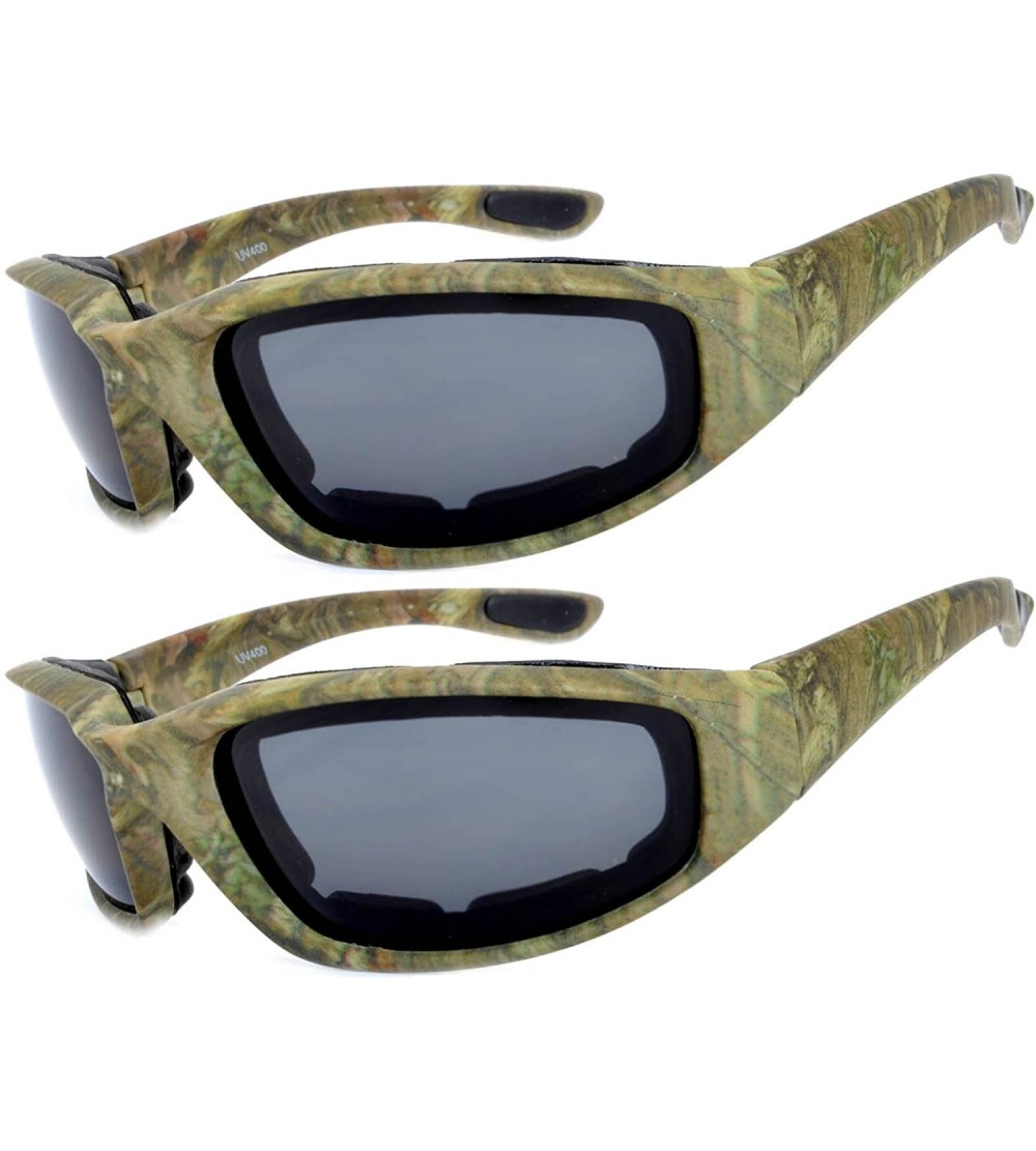 Goggle Motorcycle Polarized Padded Foam Glasses Smoke Lens Black Camo Frame - Mp_polarized_2p_camo1 - CV185DOU6NZ $38.75