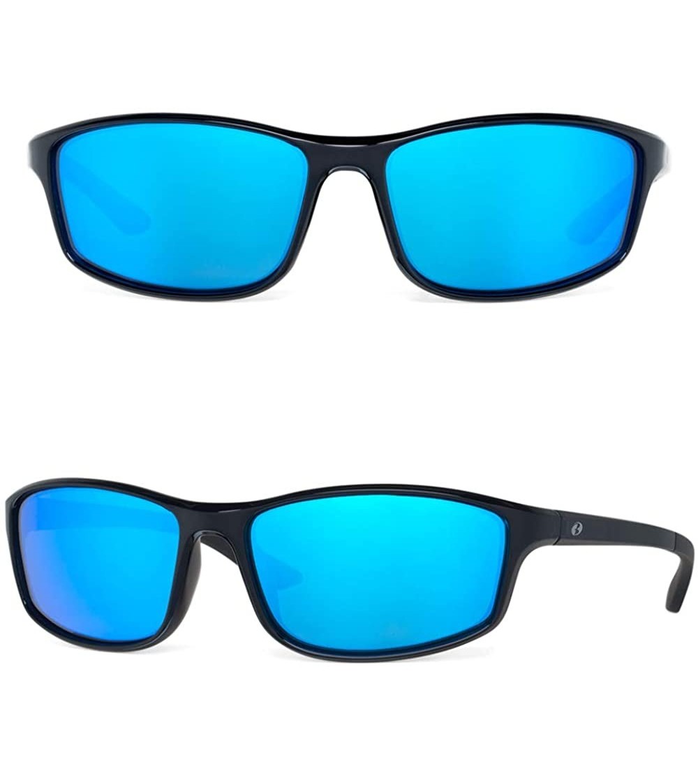 Oversized Corning glass lens sunglasses for men & Women italy made polarized option - Black/Blue Mirrored - CT18NMRHIXO $59.84
