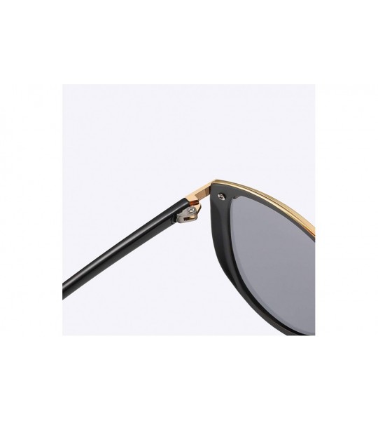 Rectangular Polarized Cat Eye Sunglasses-Thicken Round Goggle-Vintage Classic Sun Glasses - A - CD190O5XZ3X $63.76