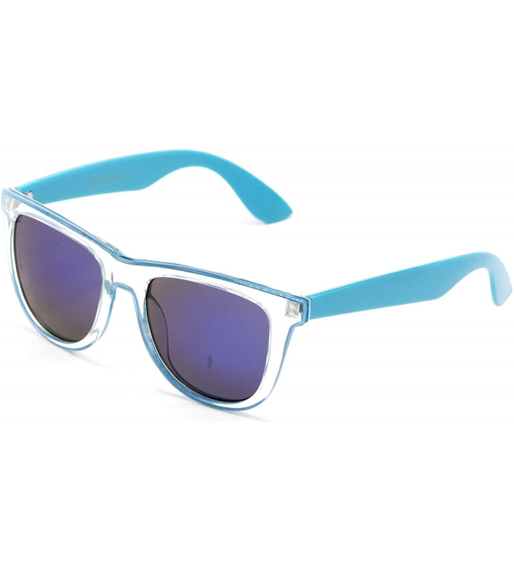 Square Designer Fashion Sunglasses For Men Women - UV400 Retro Sun Glasses - .Blue Neon - CY17X0LI97N $17.92