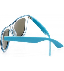 Square Designer Fashion Sunglasses For Men Women - UV400 Retro Sun Glasses - .Blue Neon - CY17X0LI97N $17.92