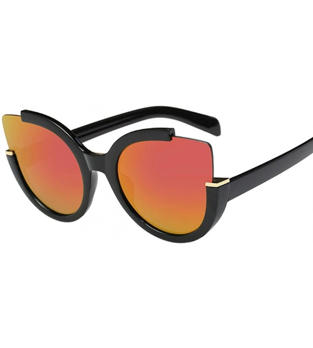 Round Hot Sale! Womens Mens Sunglasses Spring Summer Retro Fashion Aviator Mirror Lens Glasses - E - CP18D9IEHMS $18.58