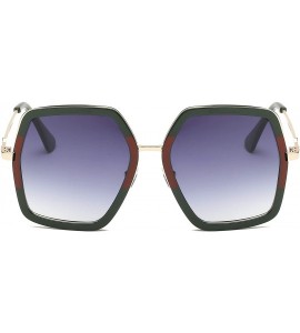 Square Women Metal Modern Fashion Square Oversized Designer Sunglasses - Gradient Purple - CV18I6WZS8E $18.69