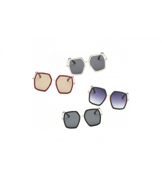 Square Women Metal Modern Fashion Square Oversized Designer Sunglasses - Gradient Purple - CV18I6WZS8E $18.69