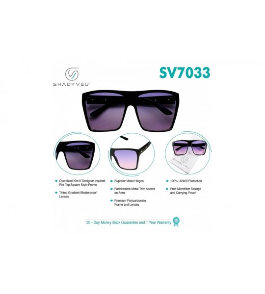 Oversized Trapezoid Oversize Oceanic Sunglasses - Black Frame- Purple / Pink Lens - CI18GOQC567 $23.29