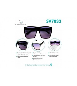 Oversized Trapezoid Oversize Oceanic Sunglasses - Black Frame- Purple / Pink Lens - CI18GOQC567 $23.29