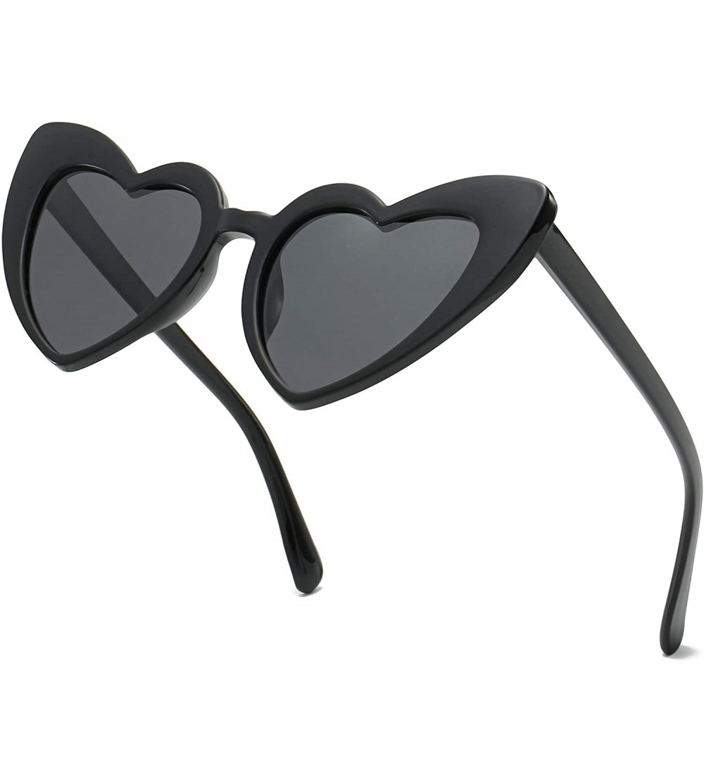 Cat Eye Heart Sunglasse Polarized Vintage Retro Cat Eye Oversized Glasses UV400 Protection - CO18RYOMXZD $25.26