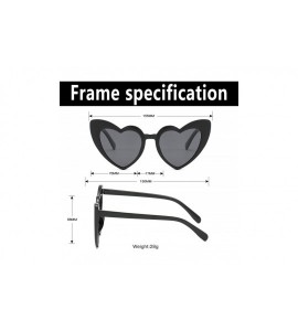 Cat Eye Heart Sunglasse Polarized Vintage Retro Cat Eye Oversized Glasses UV400 Protection - CO18RYOMXZD $25.26