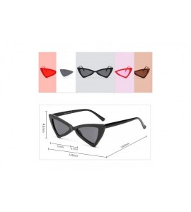 Oversized Women Retro Vintage High Pointed Triangle Cat Eye Sunglasses - Red - C418IGMHWNN $19.68