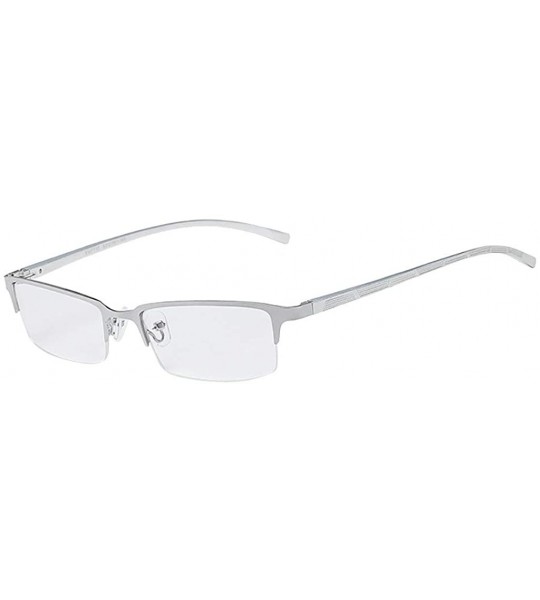 Rimless Women Men Vintage Retro Glasses Unisex Big Frame Sunglasses Eyewear Rectangle glasses - Silver - C418UMML0AH $18.60