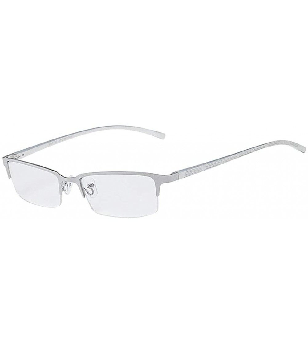 Rimless Women Men Vintage Retro Glasses Unisex Big Frame Sunglasses Eyewear Rectangle glasses - Silver - C418UMML0AH $18.60