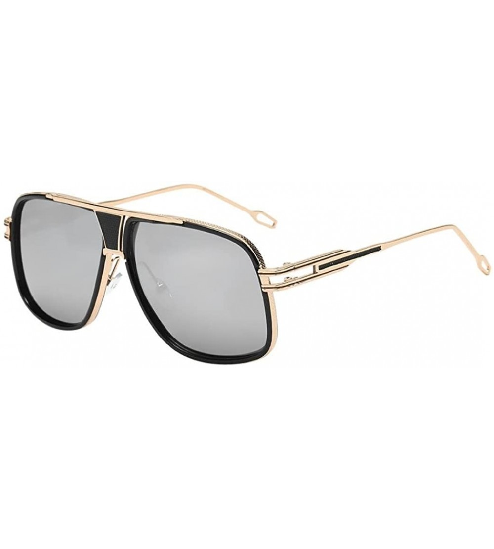 Oversized Women Men Fashion Quadrate Metal Frame Brand Classic Summer Sunglasses - C - CS189L60Q93 $19.80