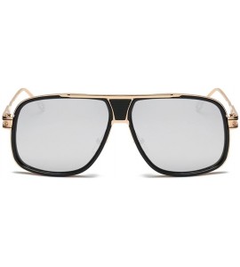 Oversized Women Men Fashion Quadrate Metal Frame Brand Classic Summer Sunglasses - C - CS189L60Q93 $19.80