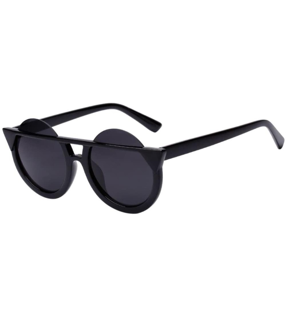 Aviator Cat Eye Sunglasses - Men Women Retro Vintage Personal Round Frame UV Glasses (C) - C - CL18E4UZQEN $15.17