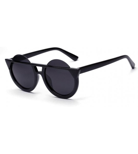 Aviator Cat Eye Sunglasses - Men Women Retro Vintage Personal Round Frame UV Glasses (C) - C - CL18E4UZQEN $15.17