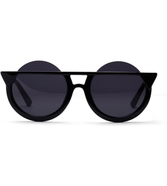 Aviator Cat Eye Sunglasses - Men Women Retro Vintage Personal Round Frame UV Glasses (C) - C - CL18E4UZQEN $15.17