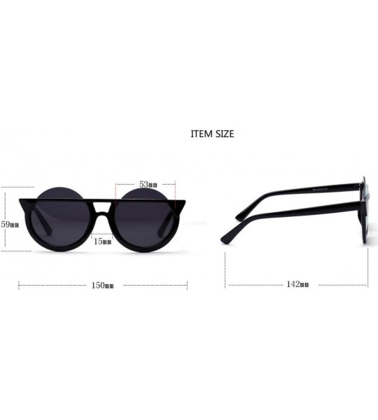 Aviator Cat Eye Sunglasses - Men Women Retro Vintage Personal Round Frame UV Glasses (C) - C - CL18E4UZQEN $15.17