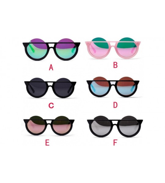 Aviator Cat Eye Sunglasses - Men Women Retro Vintage Personal Round Frame UV Glasses (C) - C - CL18E4UZQEN $15.17