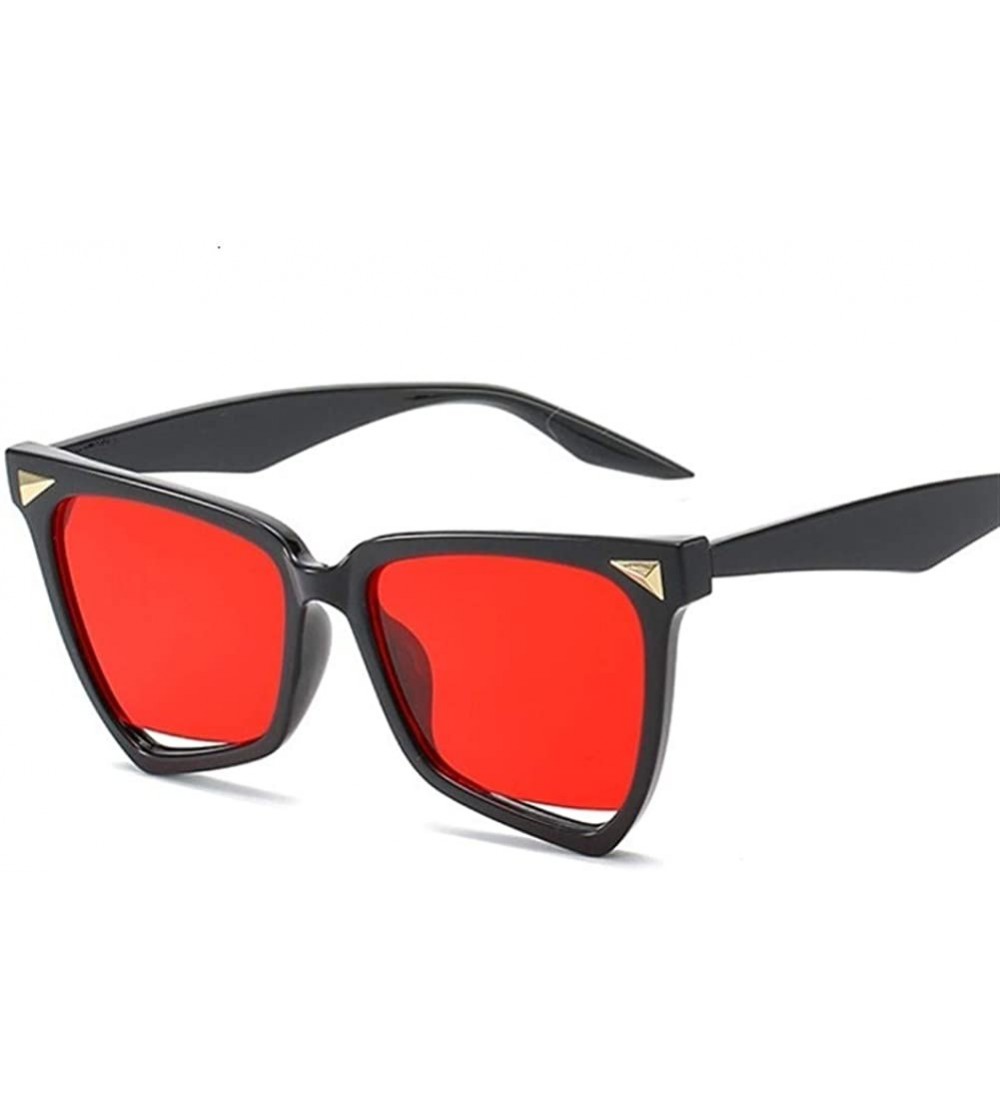 Cat Eye Cat Eye Leopard Sunglasses Women Vintage Sun Glasses Uv400 - Black Red - CA1999ER0Q6 $22.64