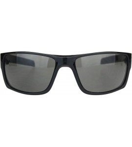 Rectangular Locs Sunglasses Mens Wrap Around Rectangular Gangster Style Black UV 400 - CG1953C5Y3I $20.94