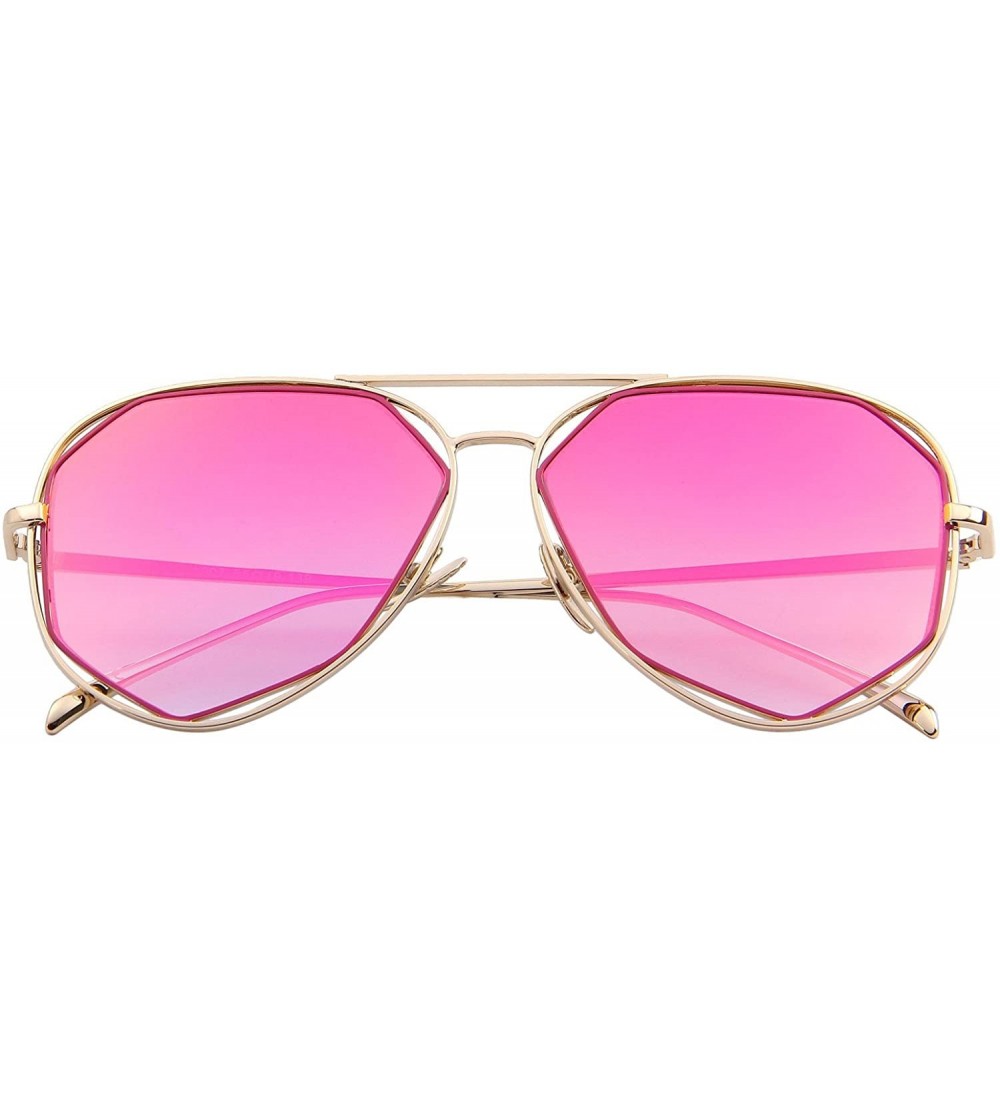Aviator Fashion Women Brand Designer Coating Mirror Lens Summer Sunglasses S8492 - Red - C912HH8SDFN $17.72