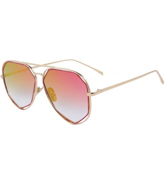 Aviator Fashion Women Brand Designer Coating Mirror Lens Summer Sunglasses S8492 - Red - C912HH8SDFN $17.72