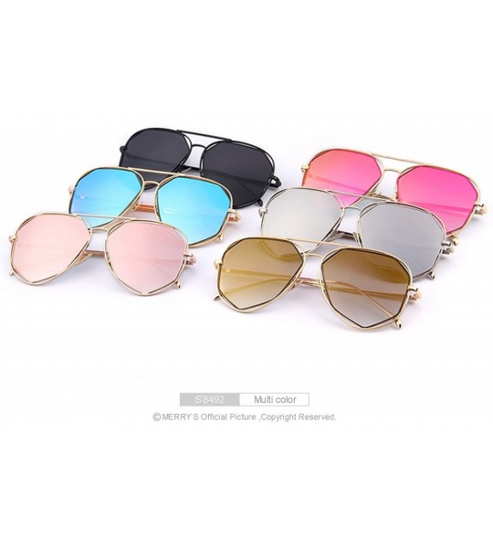 Aviator Fashion Women Brand Designer Coating Mirror Lens Summer Sunglasses S8492 - Red - C912HH8SDFN $17.72