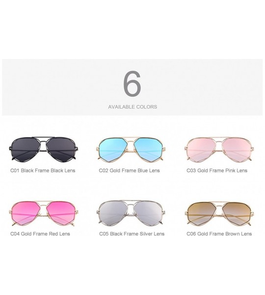 Aviator Fashion Women Brand Designer Coating Mirror Lens Summer Sunglasses S8492 - Red - C912HH8SDFN $17.72