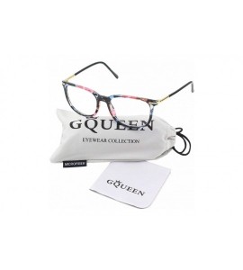 Oversized Fashion Metal Temple Horn Rimmed Clear Lens Glasses - Mixed Color B - CV17Z36MS5R $19.28