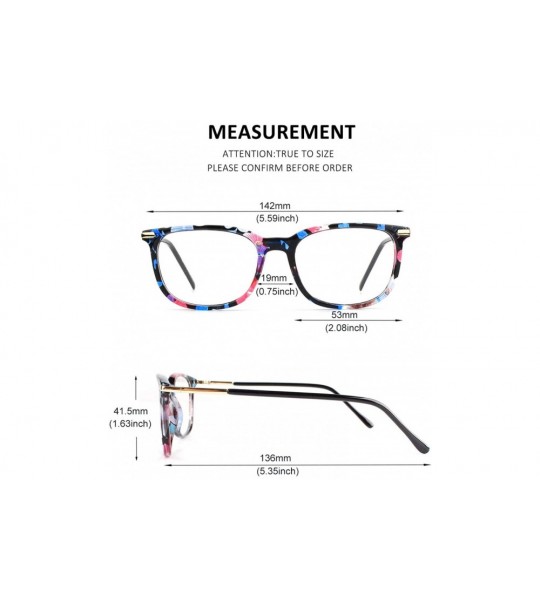 Oversized Fashion Metal Temple Horn Rimmed Clear Lens Glasses - Mixed Color B - CV17Z36MS5R $19.28