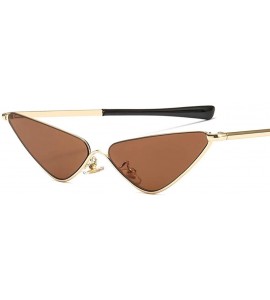 Cat Eye Cat Eye Sunglasses for Women Small Face Metal Frame Candy Color Eyewear UV400 - C2 Gold Brown - CS190326SSU $23.98